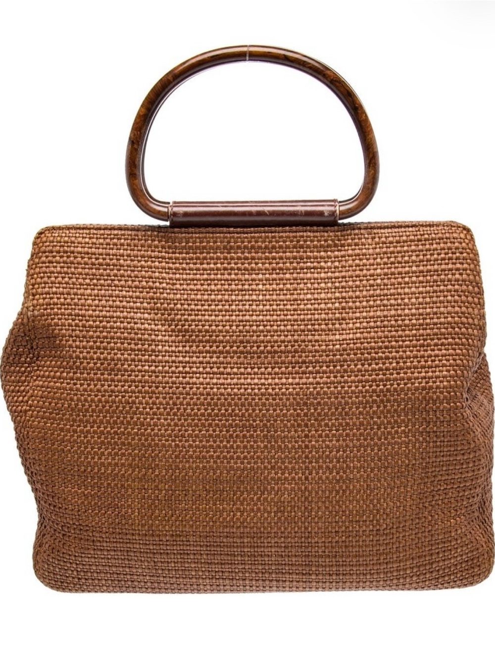 CHANEL Brown Woven Top-Handle Bag - Picture 3 of 7